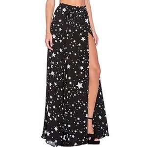 LOVERS + FRIENDS Wrap Star Maxi Skirt, black, SIZE XS